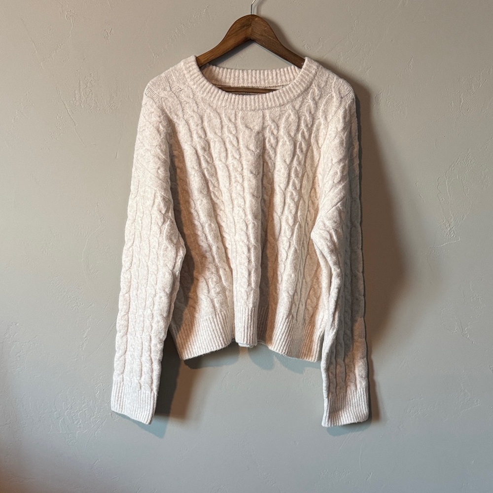 Cozy Cable Knit Sweater - Cream